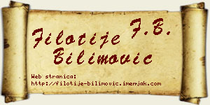 Filotije Bilimović vizit kartica